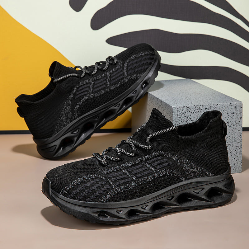 Men's Mesh Walking Shoes - Lace-Up, Cushioned, Wide Toe Box with Arch Support