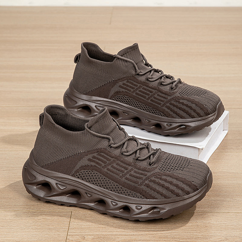 Men's Mesh Walking Shoes - Lace-Up, Cushioned, Wide Toe Box with Arch Support