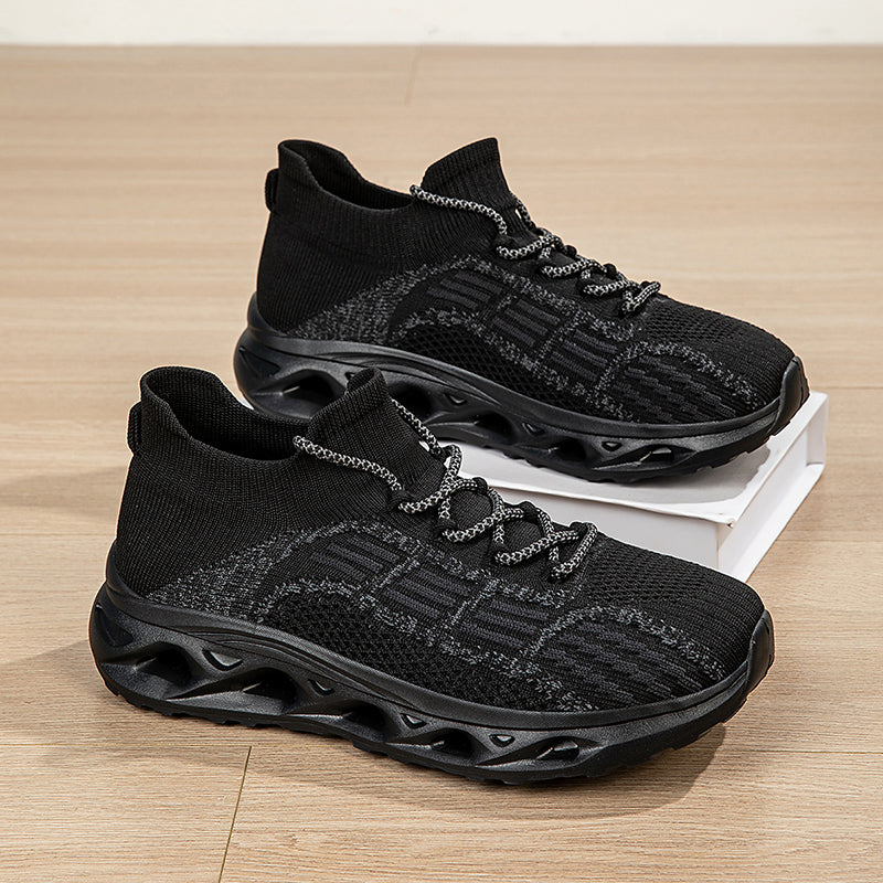 Men's Mesh Walking Shoes - Lace-Up, Cushioned, Wide Toe Box with Arch Support