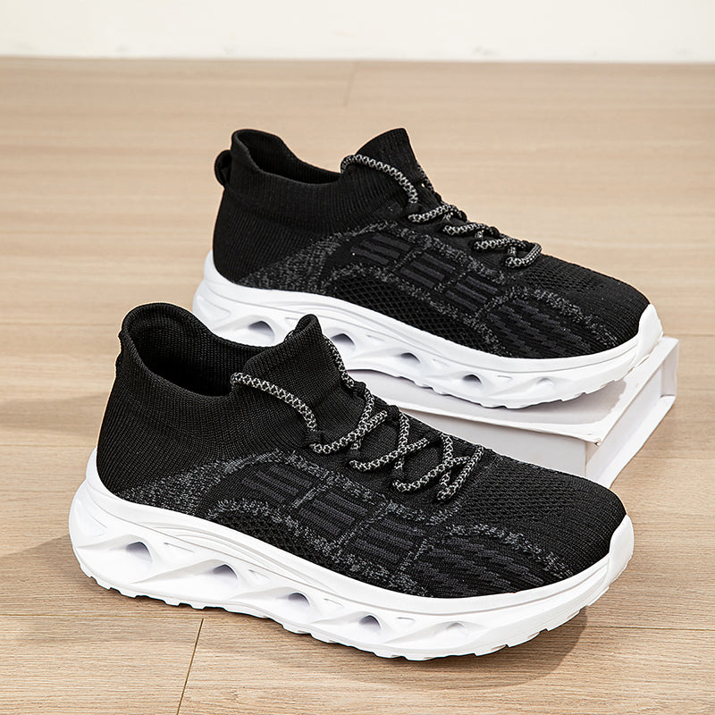 Men's Mesh Walking Shoes - Lace-Up, Cushioned, Wide Toe Box with Arch Support