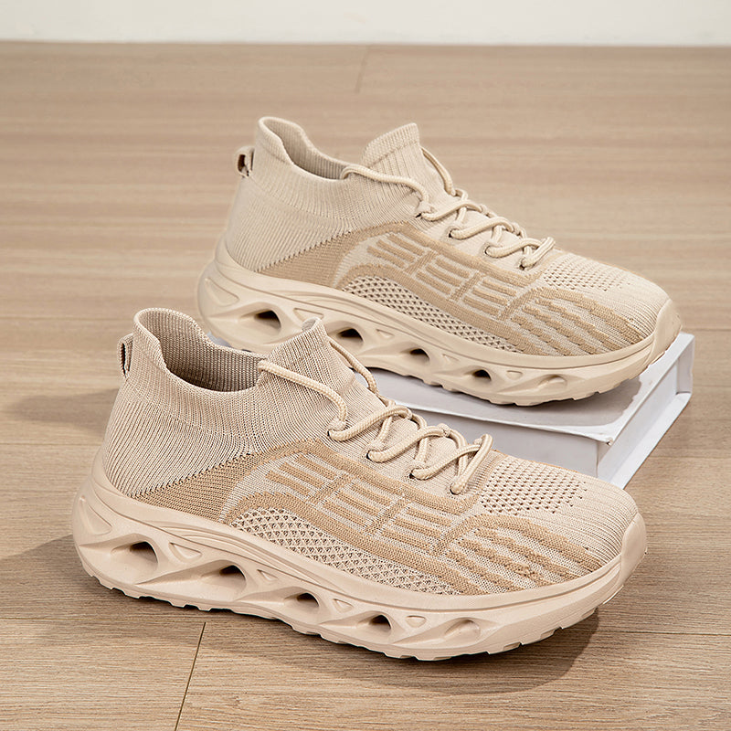 Men's Mesh Walking Shoes - Lace-Up, Cushioned, Wide Toe Box with Arch Support