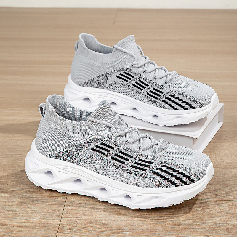 Men's Mesh Walking Shoes - Lace-Up, Cushioned, Wide Toe Box with Arch Support