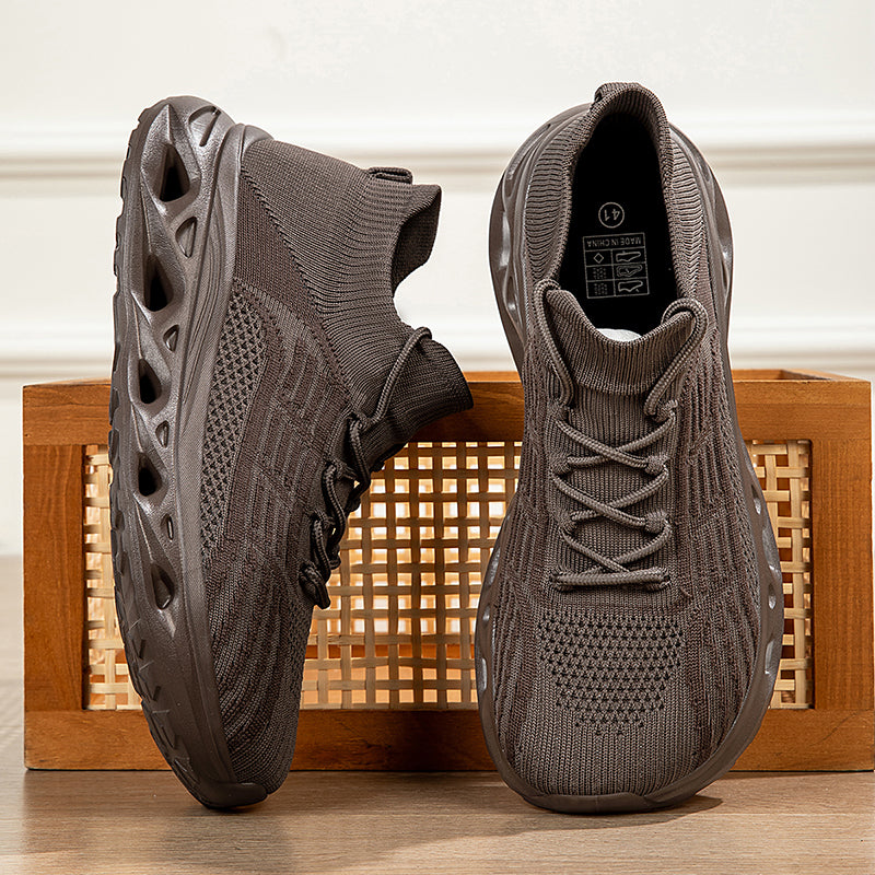 Men's Mesh Walking Shoes - Lace-Up, Cushioned, Wide Toe Box with Arch Support