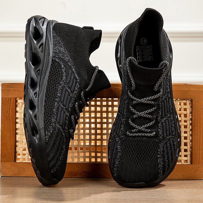 Men's Mesh Walking Shoes - Lace-Up, Cushioned, Wide Toe Box with Arch Support