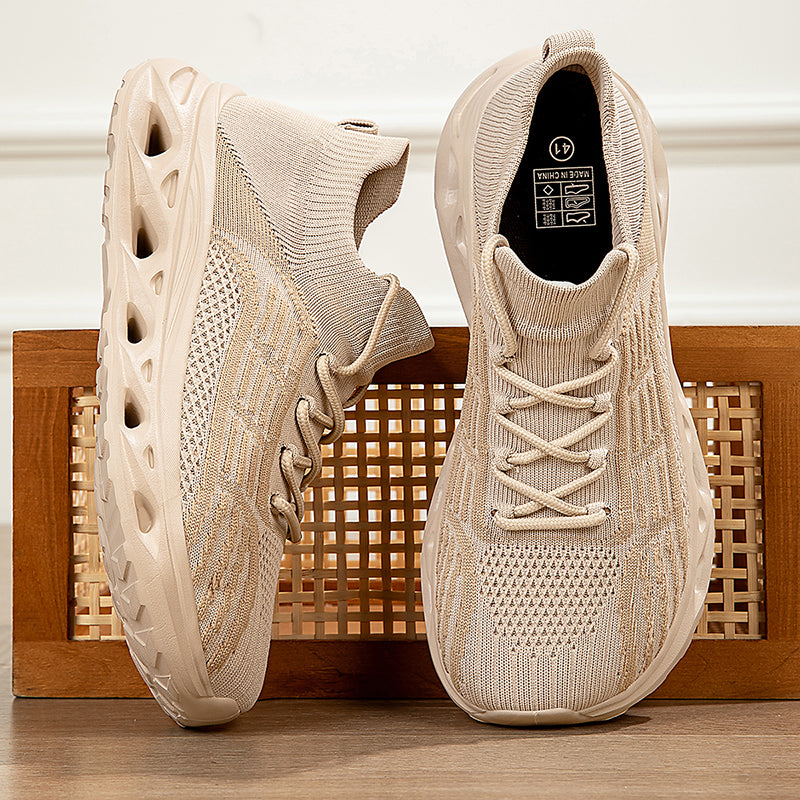Men's Mesh Walking Shoes - Lace-Up, Cushioned, Wide Toe Box with Arch Support