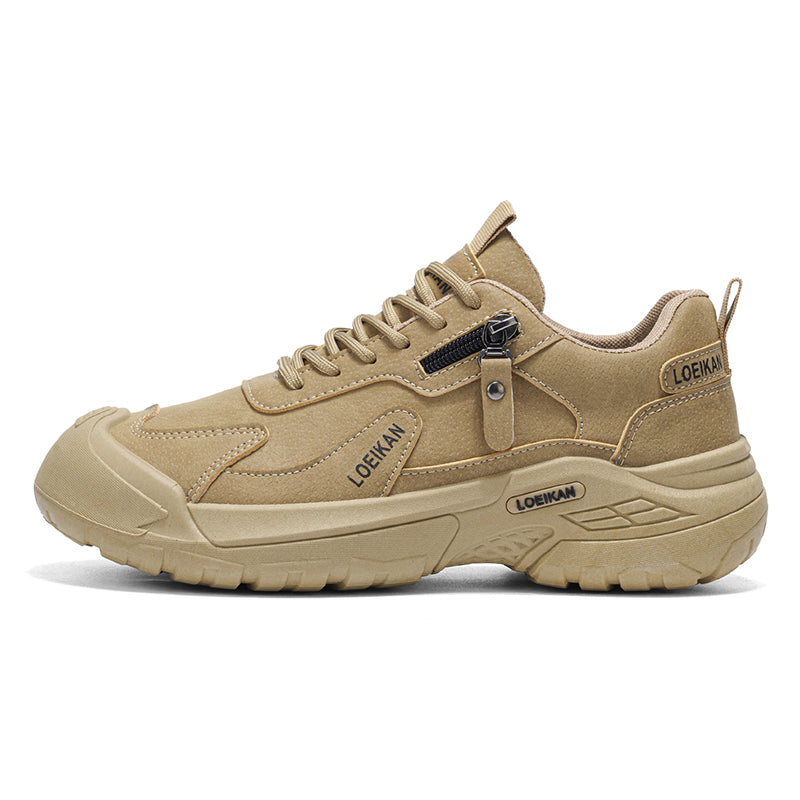 Men's Suede Hiking Shoes - Lace-Up, Breathable, Slip-Resistant, Wide Toe Box with Arch Support