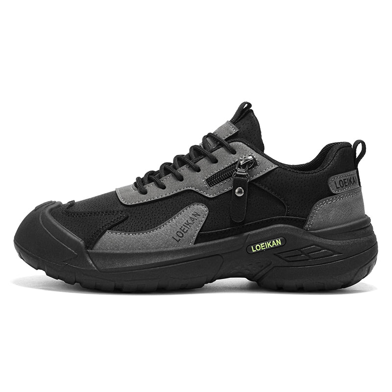 Men's Suede Hiking Shoes - Lace-Up, Breathable, Slip-Resistant, Wide Toe Box with Arch Support