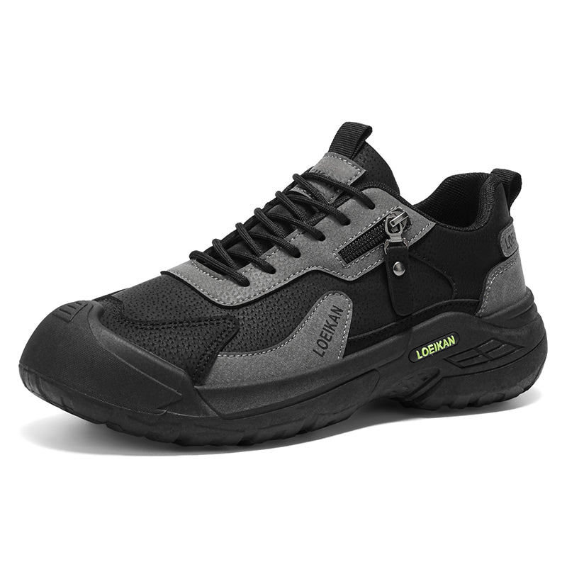 Men's Suede Hiking Shoes - Lace-Up, Breathable, Slip-Resistant, Wide Toe Box with Arch Support