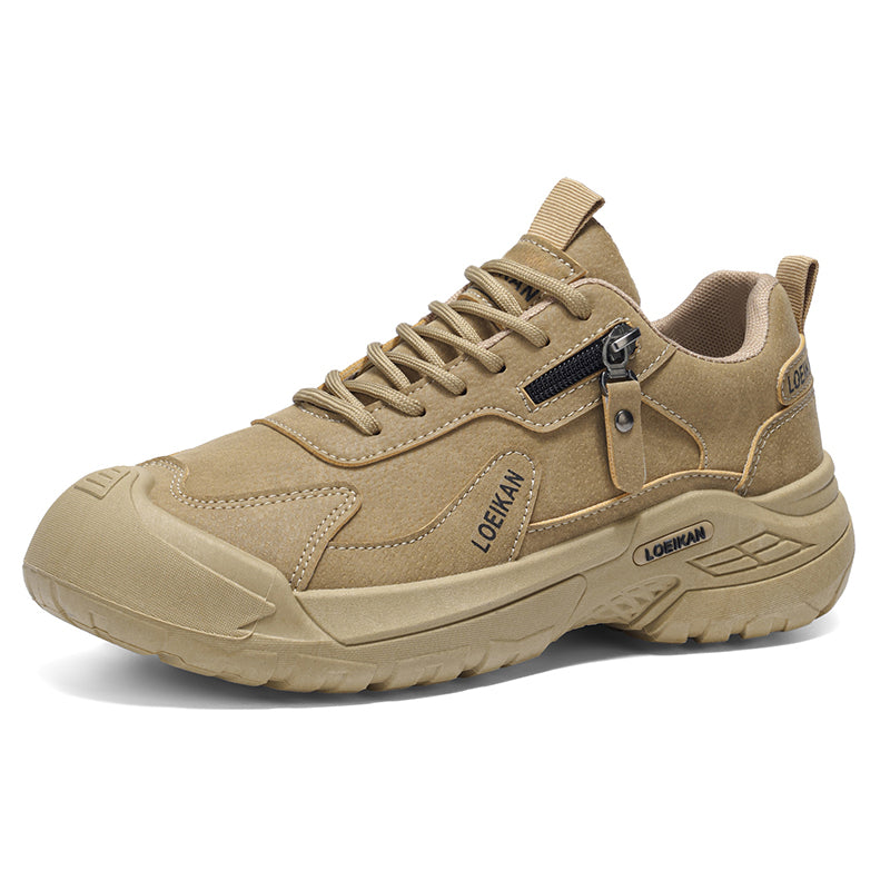 Men's Suede Hiking Shoes - Lace-Up, Breathable, Slip-Resistant, Wide Toe Box with Arch Support