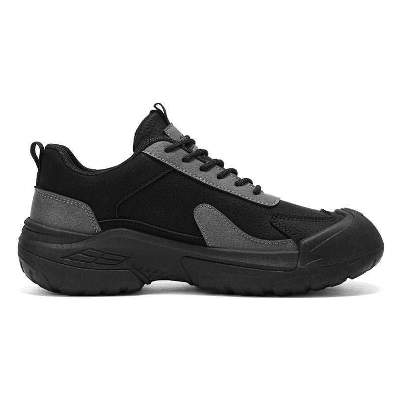 Men's Suede Hiking Shoes - Lace-Up, Breathable, Slip-Resistant, Wide Toe Box with Arch Support