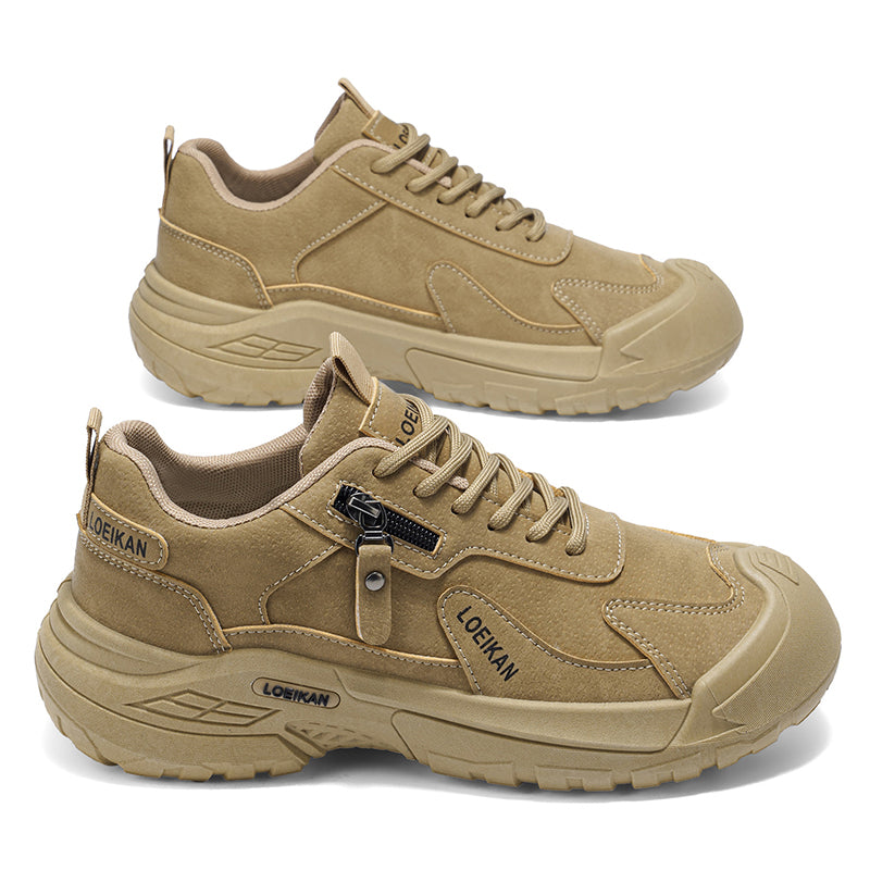 Men's Suede Hiking Shoes - Lace-Up, Breathable, Slip-Resistant, Wide Toe Box with Arch Support