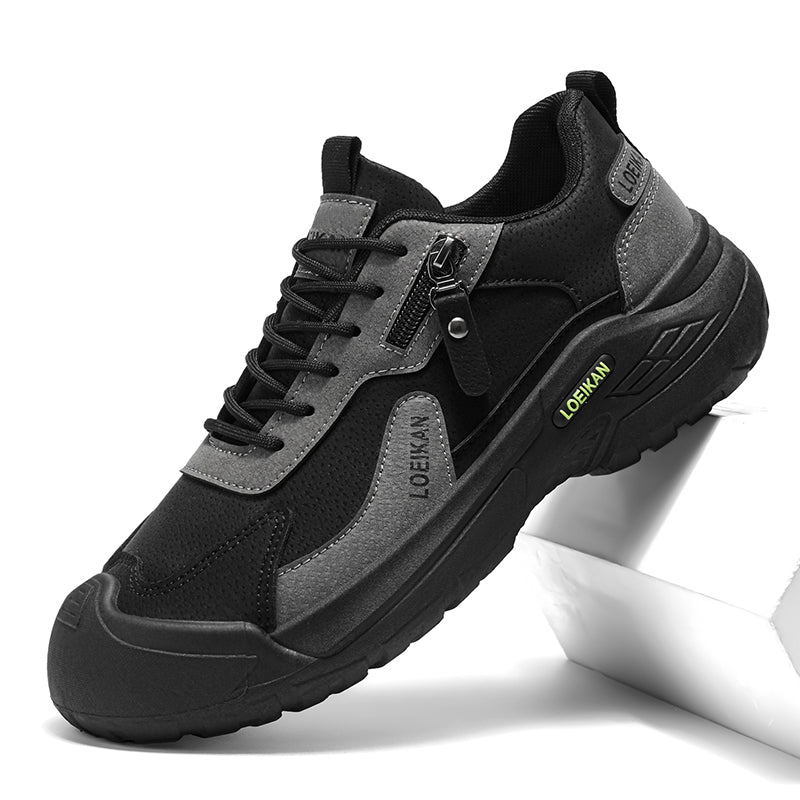 Men's Suede Hiking Shoes - Lace-Up, Breathable, Slip-Resistant, Wide Toe Box with Arch Support