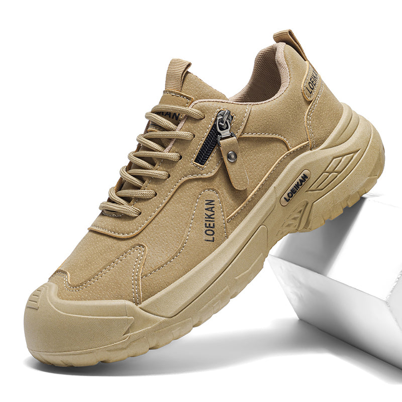 Men's Suede Hiking Shoes - Lace-Up, Breathable, Slip-Resistant, Wide Toe Box with Arch Support