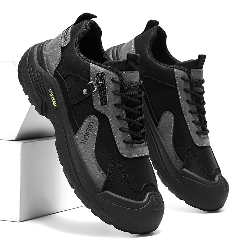 Men's Suede Hiking Shoes - Lace-Up, Breathable, Slip-Resistant, Wide Toe Box with Arch Support