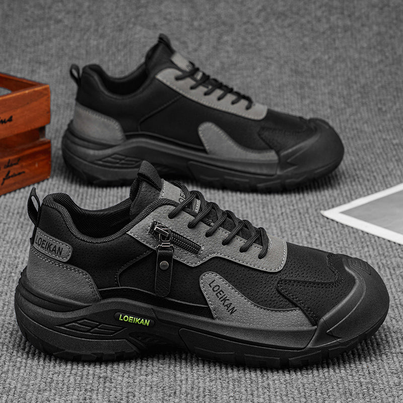 Men's Suede Hiking Shoes - Lace-Up, Breathable, Slip-Resistant, Wide Toe Box with Arch Support
