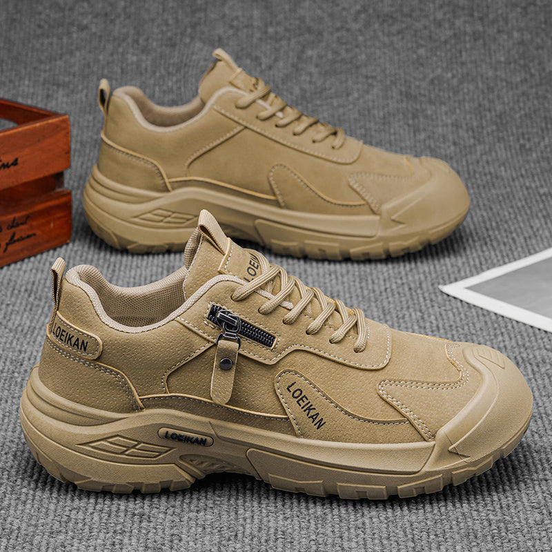 Men's Suede Hiking Shoes - Lace-Up, Breathable, Slip-Resistant, Wide Toe Box with Arch Support
