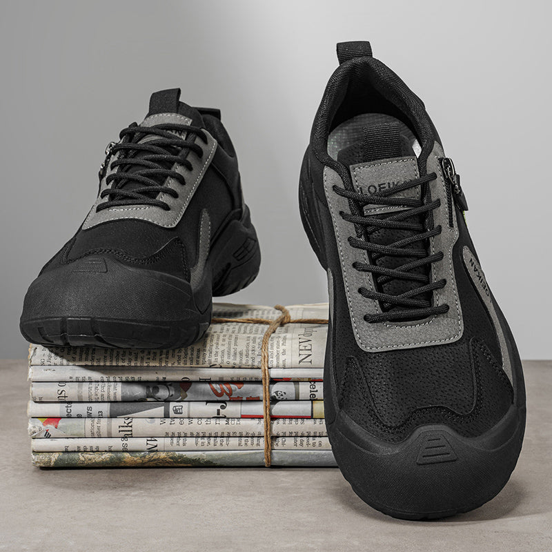 Men's Suede Hiking Shoes - Lace-Up, Breathable, Slip-Resistant, Wide Toe Box with Arch Support