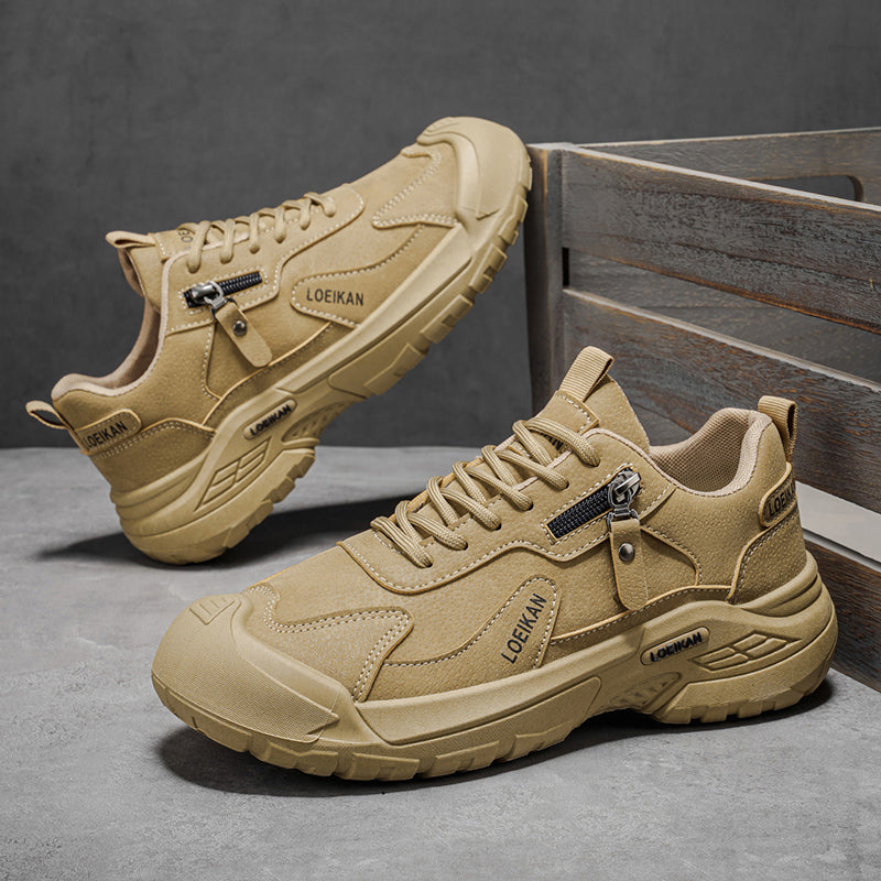 Men's Suede Hiking Shoes - Lace-Up, Breathable, Slip-Resistant, Wide Toe Box with Arch Support