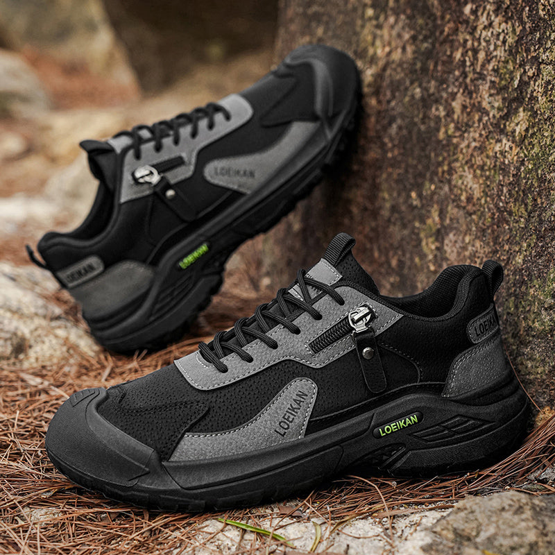 Men's Suede Hiking Shoes - Lace-Up, Breathable, Slip-Resistant, Wide Toe Box with Arch Support