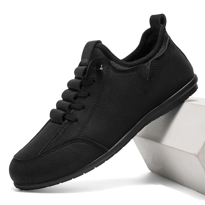 Men's Suede Walking Shoes - Lace-Up, Breathable, Wide Toe Box with Arch Support