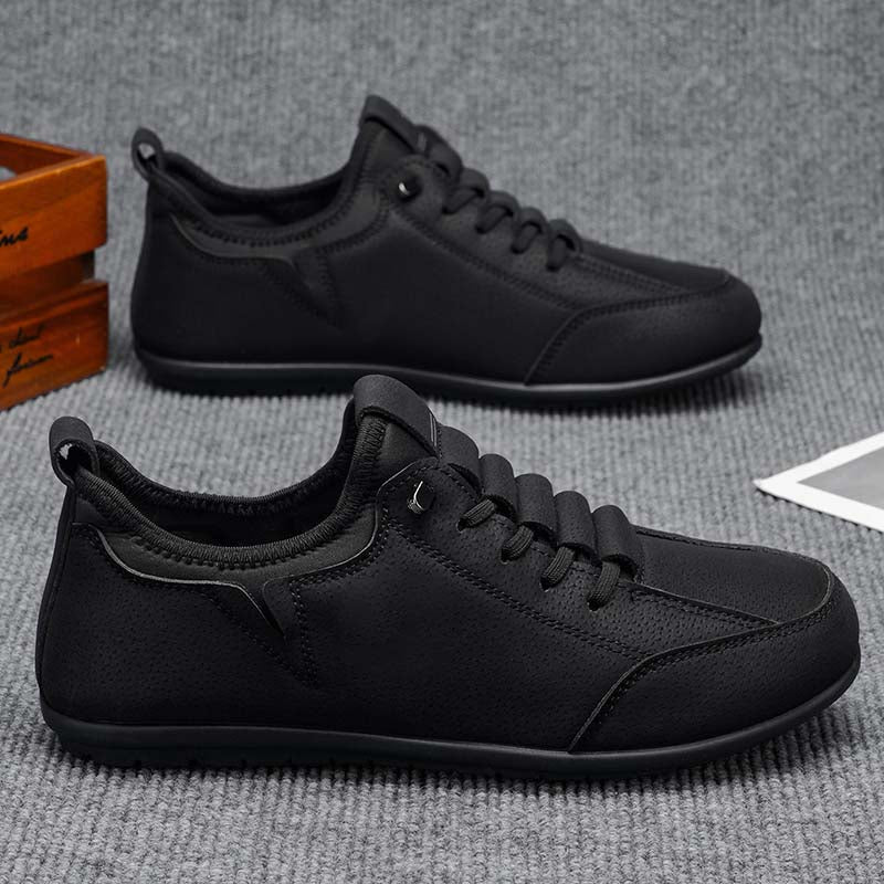 Men's Suede Walking Shoes - Lace-Up, Breathable, Wide Toe Box with Arch Support