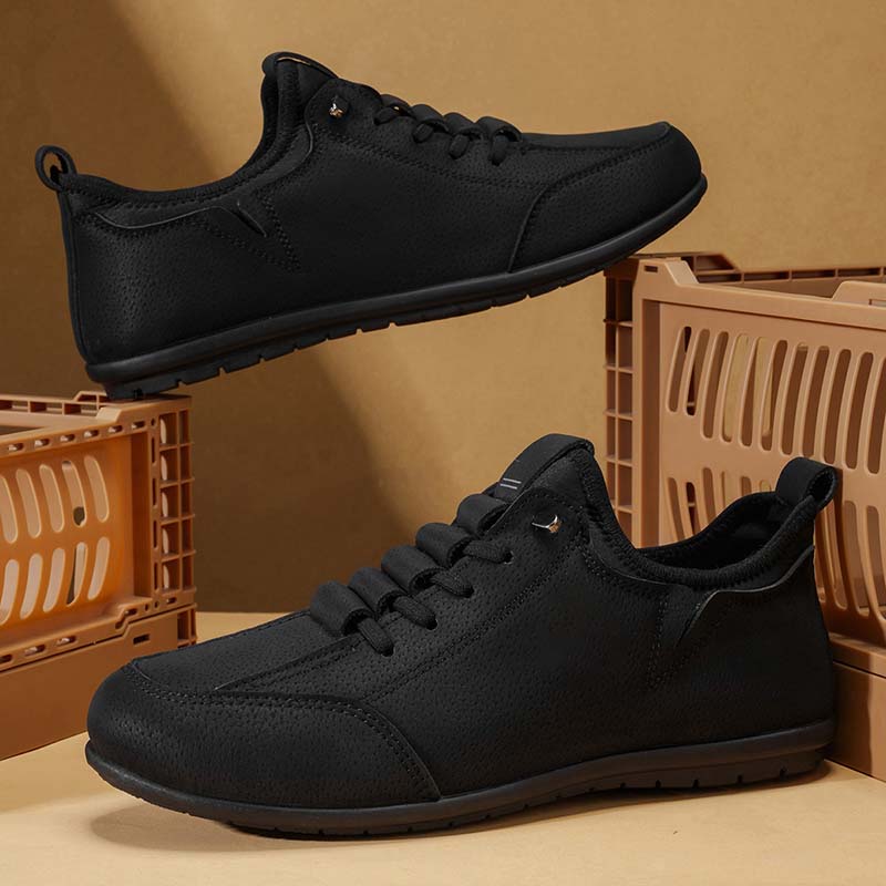 Men's Suede Walking Shoes - Lace-Up, Breathable, Wide Toe Box with Arch Support