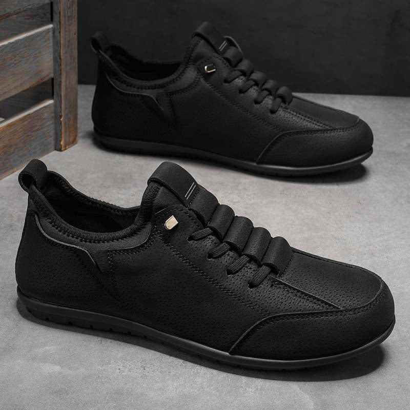 Men's Suede Walking Shoes - Lace-Up, Breathable, Wide Toe Box with Arch Support
