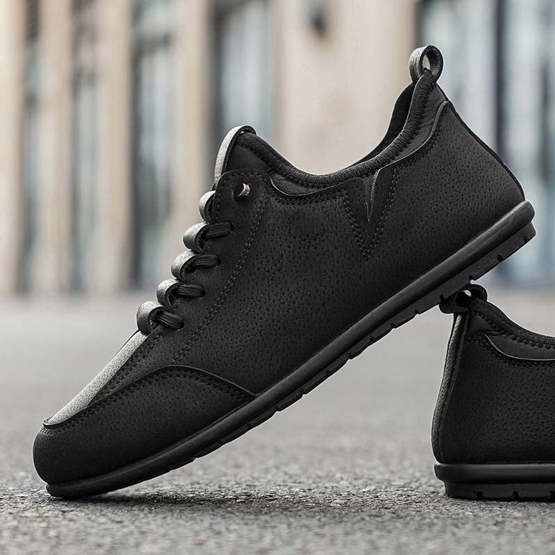 Men's Suede Walking Shoes - Lace-Up, Breathable, Wide Toe Box with Arch Support