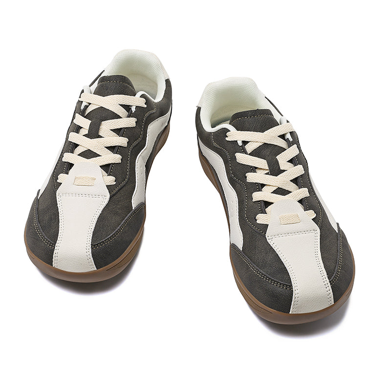 Men's Genuine Leather Walking Shoes - Lace-Up, Waterproof, Wide Toe Box with Arch Support
