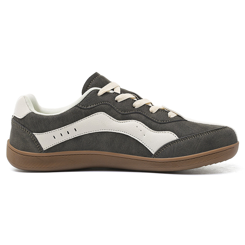Men's Genuine Leather Walking Shoes - Lace-Up, Waterproof, Wide Toe Box with Arch Support