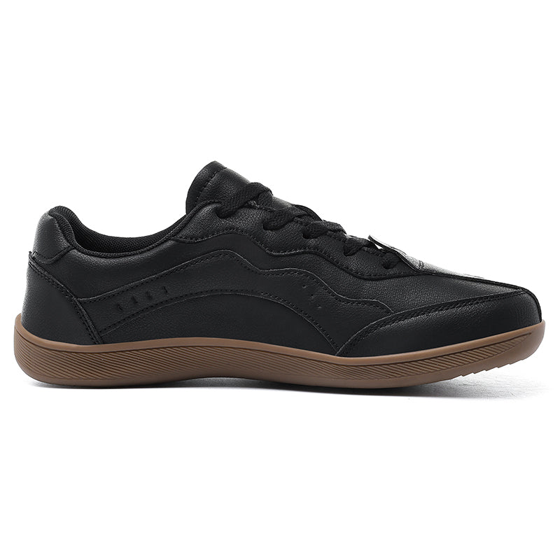 Men's Genuine Leather Walking Shoes - Lace-Up, Waterproof, Wide Toe Box with Arch Support