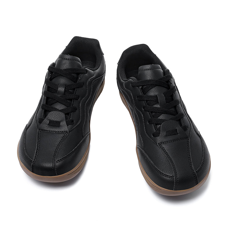 Men's Genuine Leather Walking Shoes - Lace-Up, Waterproof, Wide Toe Box with Arch Support