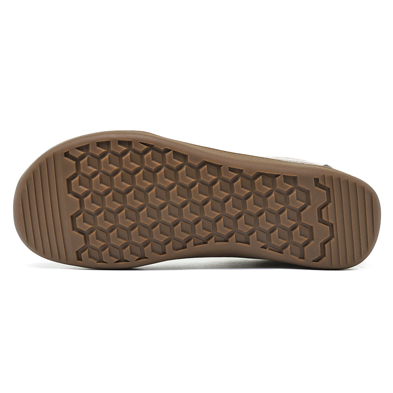 Men's Genuine Leather Walking Shoes - Lace-Up, Waterproof, Wide Toe Box with Arch Support