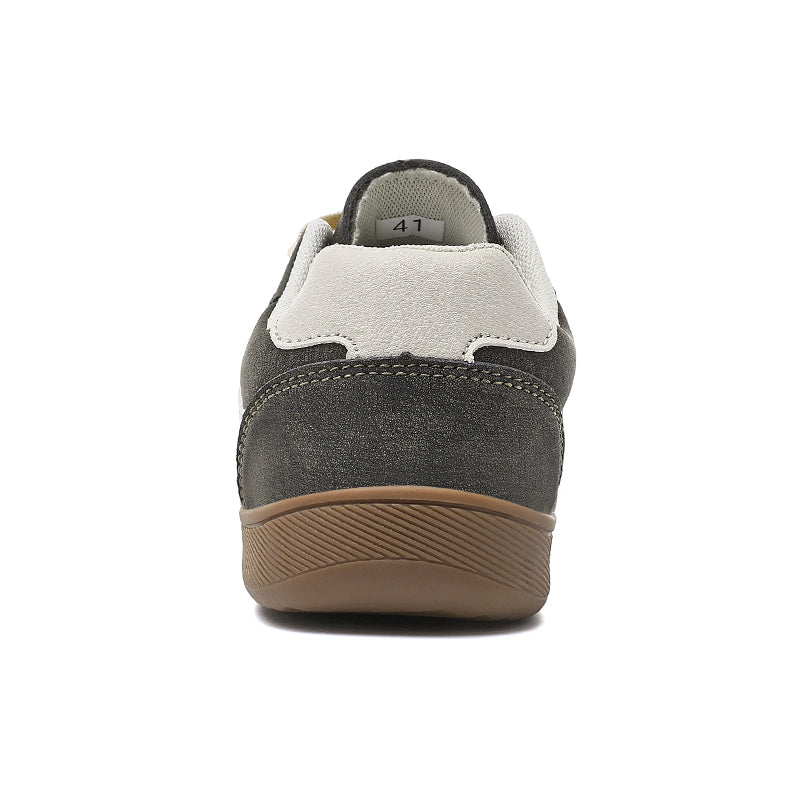 Men's Genuine Leather Walking Shoes - Lace-Up, Waterproof, Wide Toe Box with Arch Support