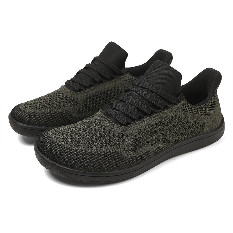 Men's Mesh Walking Shoes - Lace-Up, Breathable, Wide Toe Box with Arch Support