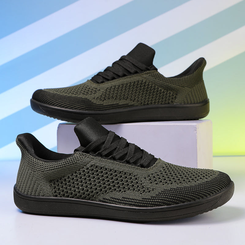 Men's Mesh Walking Shoes - Lace-Up, Breathable, Wide Toe Box with Arch Support