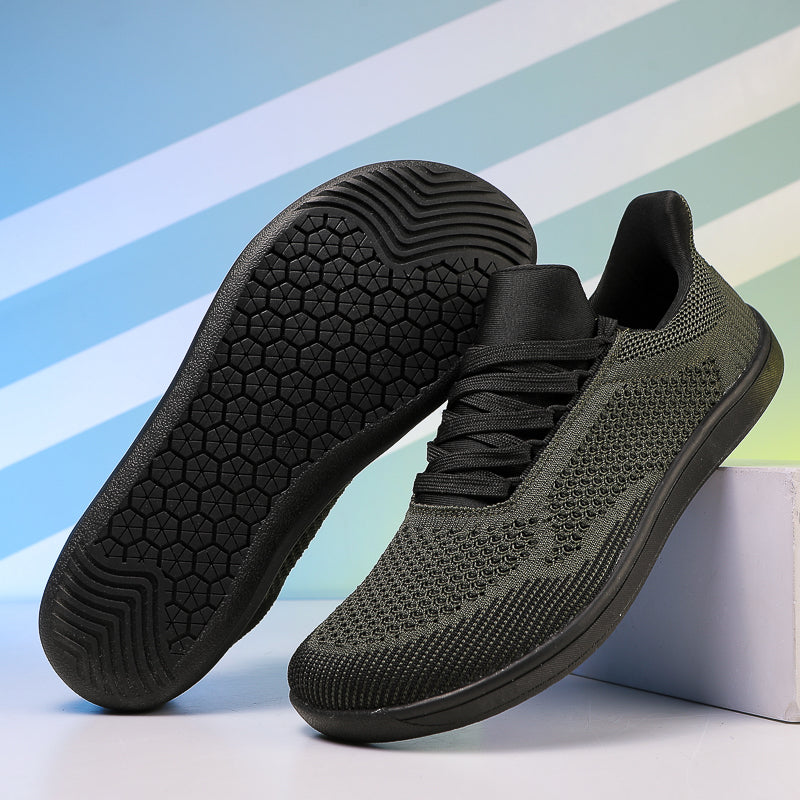 Men's Mesh Walking Shoes - Lace-Up, Breathable, Wide Toe Box with Arch Support