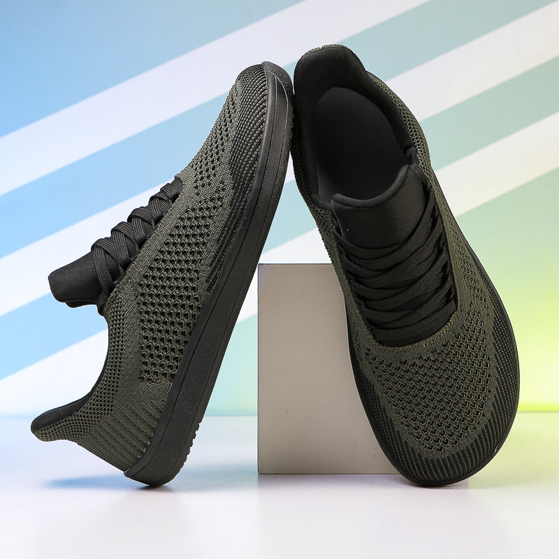 Men's Mesh Walking Shoes - Lace-Up, Breathable, Wide Toe Box with Arch Support