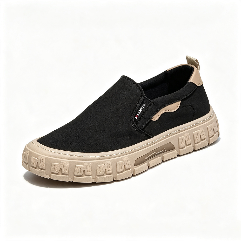 Men's Canvas Loafer | Walking, Slip-ins, Air-Cooled Goga Mat, Machine Washable, Bungee Lace