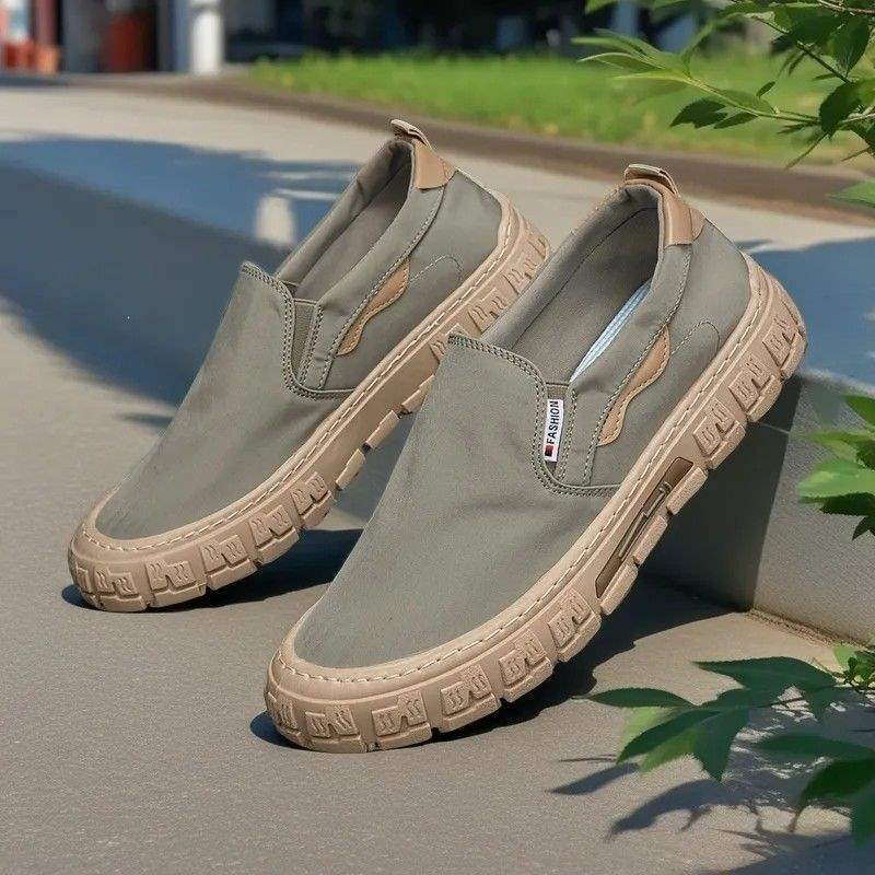 (🎁FREE SOCKS + INSOLES🧦)Men's Canvas Sandals - Slip-On, Breathable, Wide Toe Box with Arch Support