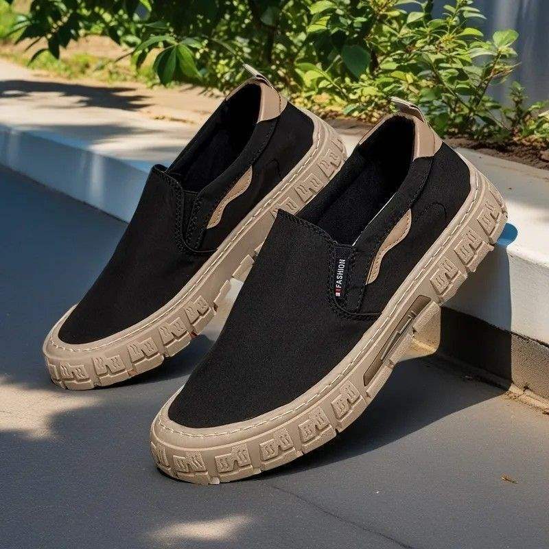 (🎁FREE SOCKS + INSOLES🧦)Men's Canvas Sandals - Slip-On, Breathable, Wide Toe Box with Arch Support