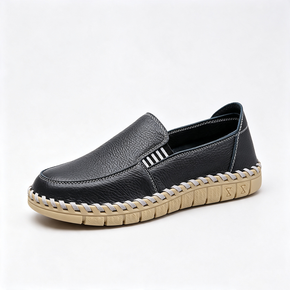 Men's Genuine Leather Casual Boots - Slip-On, Effortless Style, Wide Toe Box with Arch Support