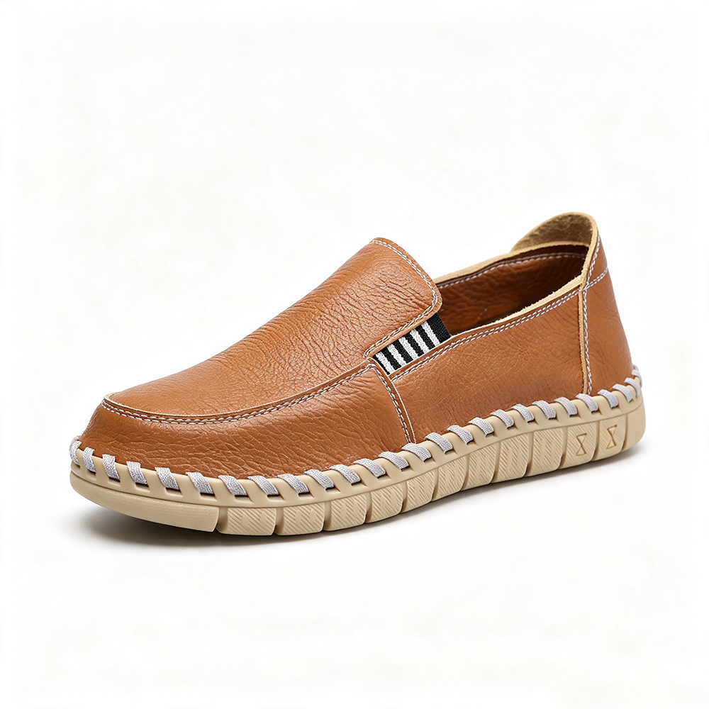 Men's Genuine Leather Casual Boots - Slip-On, Effortless Style, Wide Toe Box with Arch Support