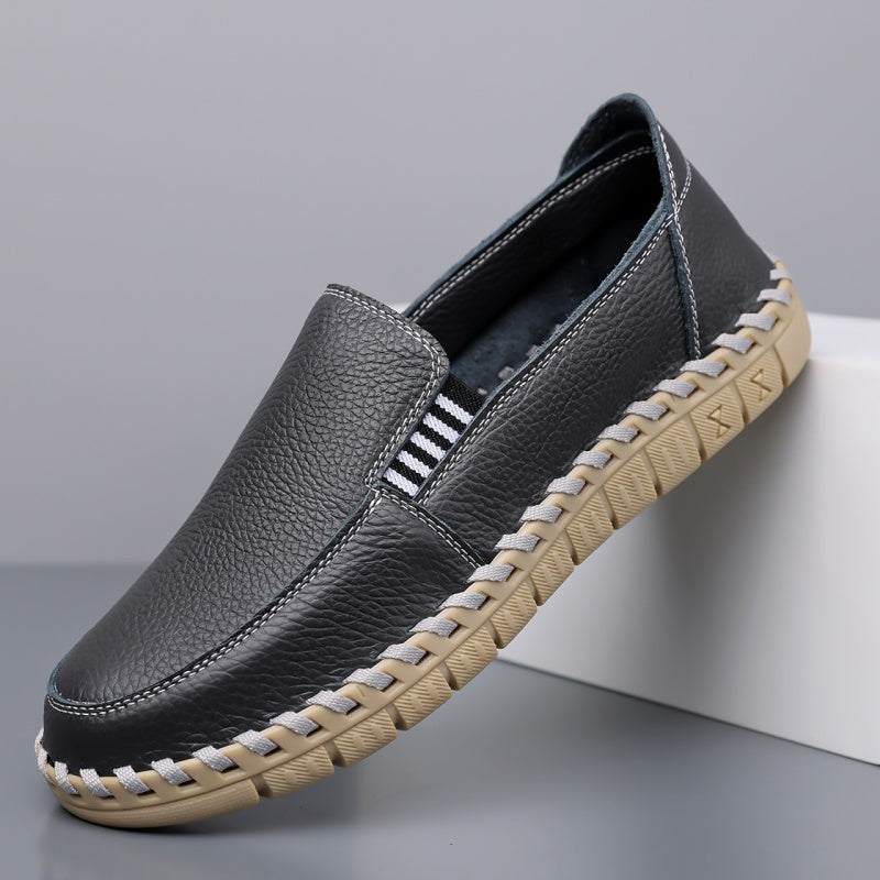 Men's Genuine Leather Casual Boots - Slip-On, Effortless Style, Wide Toe Box with Arch Support