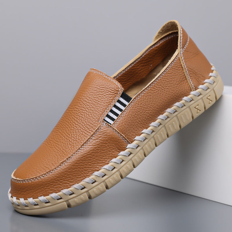 Men's Genuine Leather Casual Boots - Slip-On, Effortless Style, Wide Toe Box with Arch Support