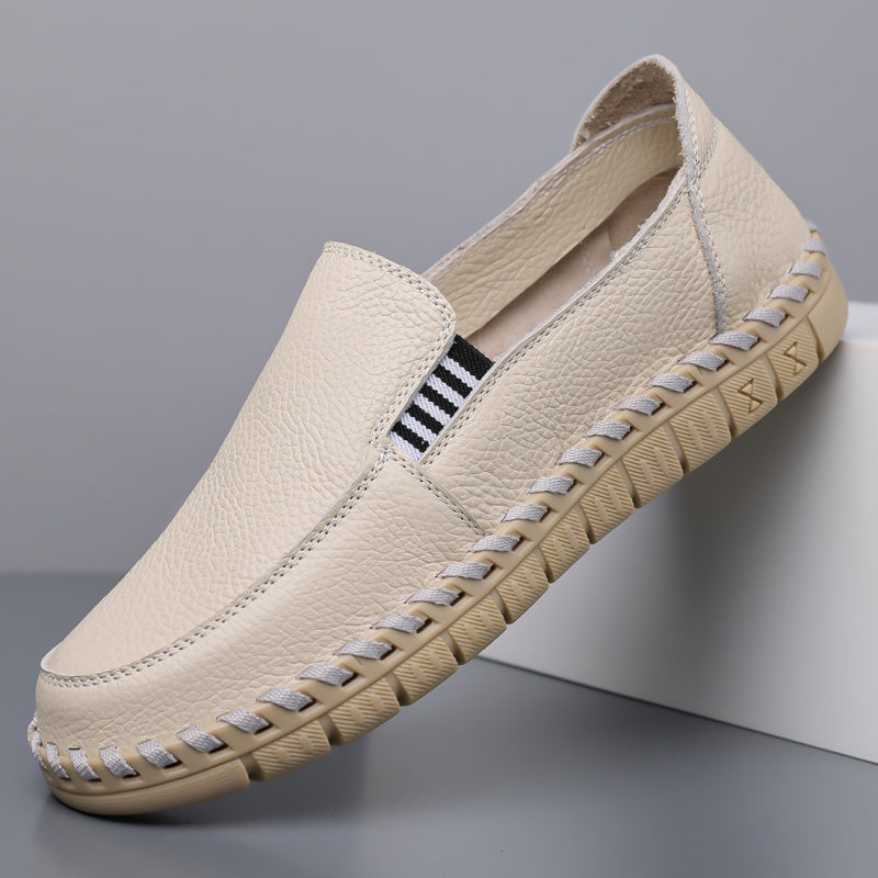 Men's Genuine Leather Casual Boots - Slip-On, Effortless Style, Wide Toe Box with Arch Support