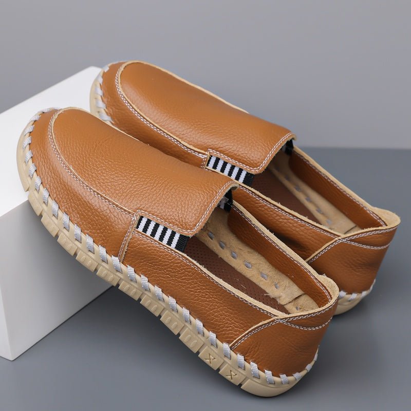 Men's Genuine Leather Casual Boots - Slip-On, Effortless Style, Wide Toe Box with Arch Support