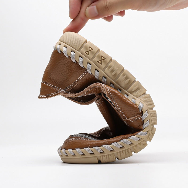 Men's Genuine Leather Casual Boots - Slip-On, Effortless Style, Wide Toe Box with Arch Support