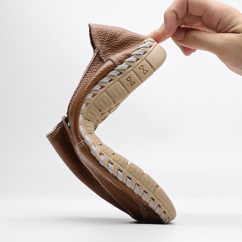 Men's Genuine Leather Casual Boots - Slip-On, Effortless Style, Wide Toe Box with Arch Support