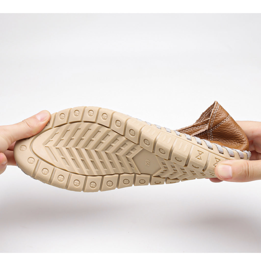 Men's Genuine Leather Casual Boots - Slip-On, Effortless Style, Wide Toe Box with Arch Support